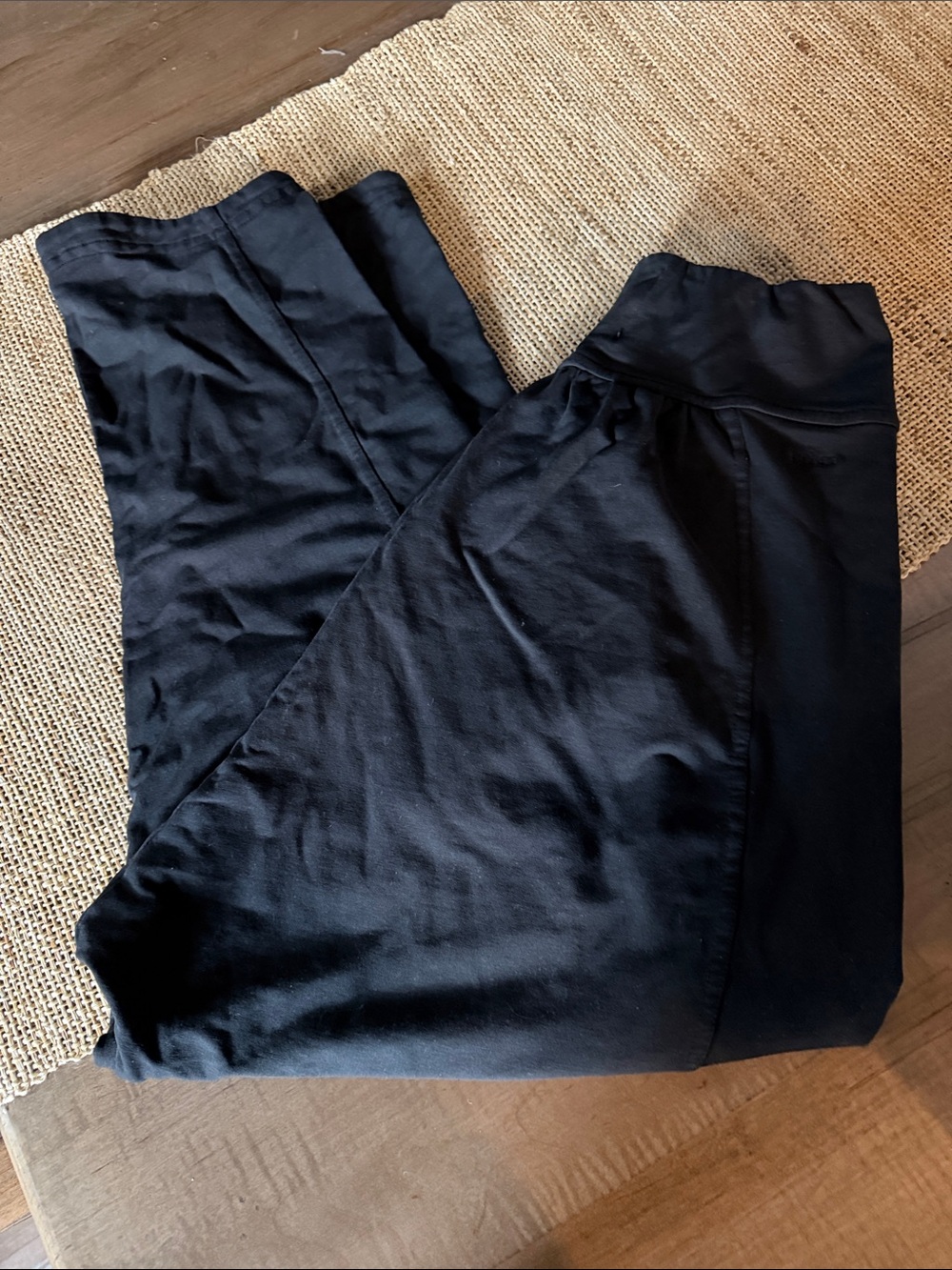 Prana Harem Comfy Lounge Pants High Waist Pockets Relaxed Fit Black L
